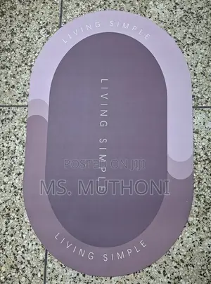 Super-Absorbent Oval Floor Mats With Anti-Slip Rubber Undersides,