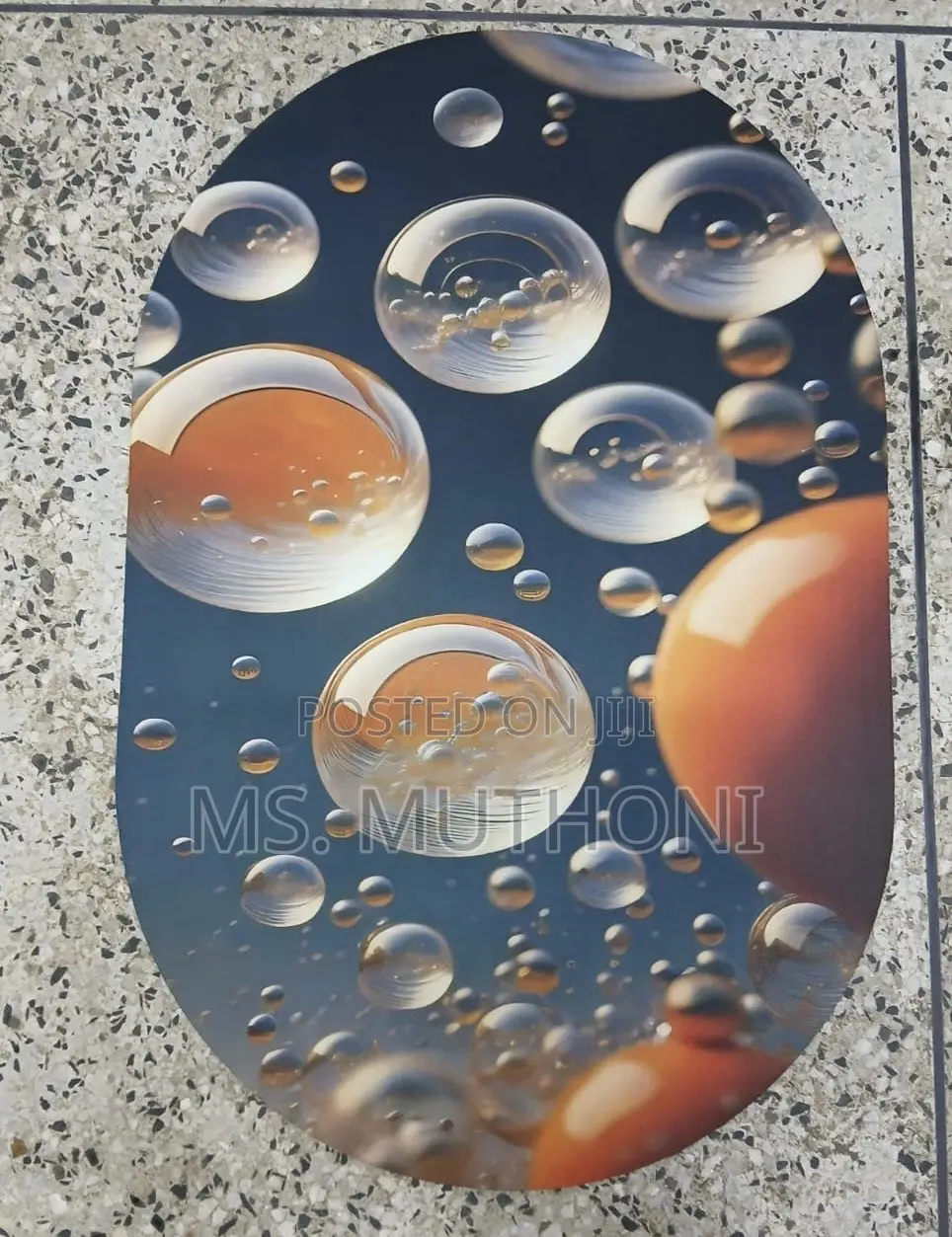 Super-Absorbent Oval Floor Mats With Anti-Slip Rubber Undersides,