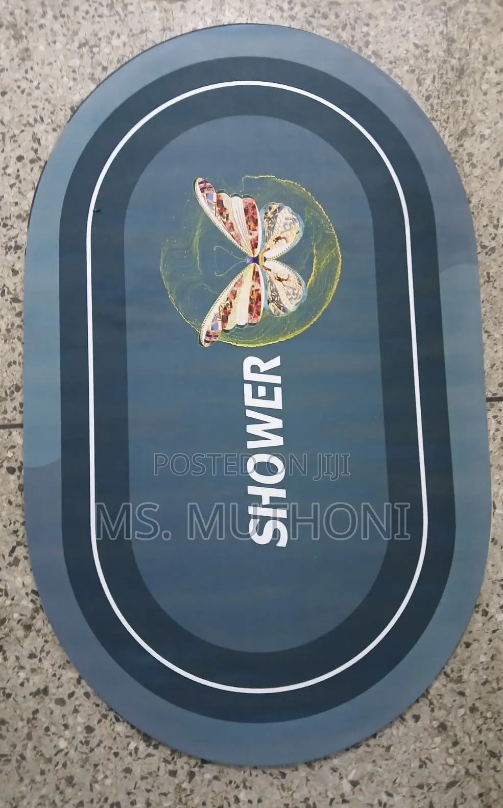 Super-Absorbent Oval Floor Mats With Anti-Slip Rubber Undersides,