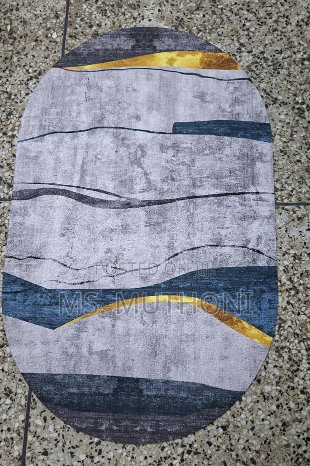 Super-Absorbent Oval Floor Mats With Anti-Slip Rubber Undersides, - thumbnail 3