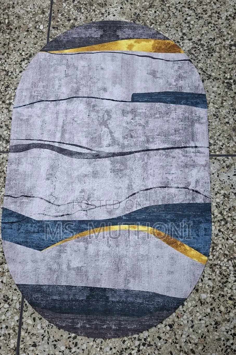 Super-Absorbent Oval Floor Mats With Anti-Slip Rubber Undersides,