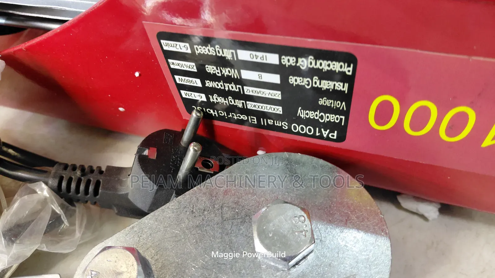 PA1000 Mini Electric Wire Rope Hoist Up to 1000kg Capacity Double-Line