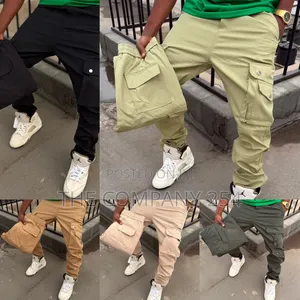 Quality Casual Unisex Side Pocket Cargo Plain Trouser Pants Available
