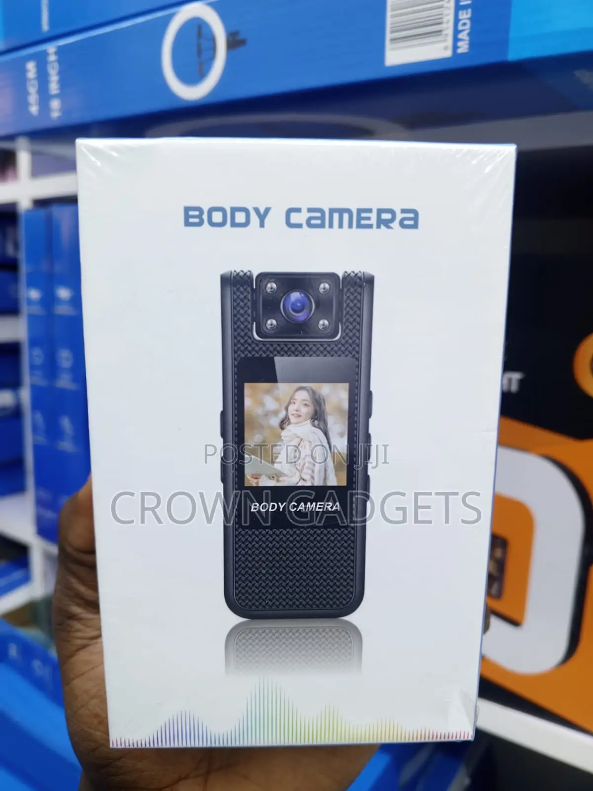 Portable Body Cam With Display Screen Clip Mount