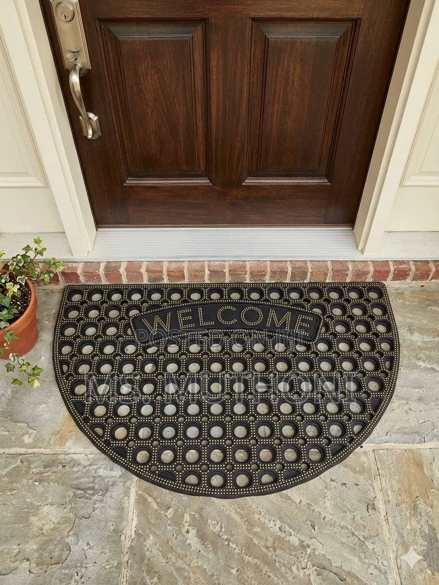 50*80 Heavy-Duty, Half-Round "WELCOME" Rubber Doormats