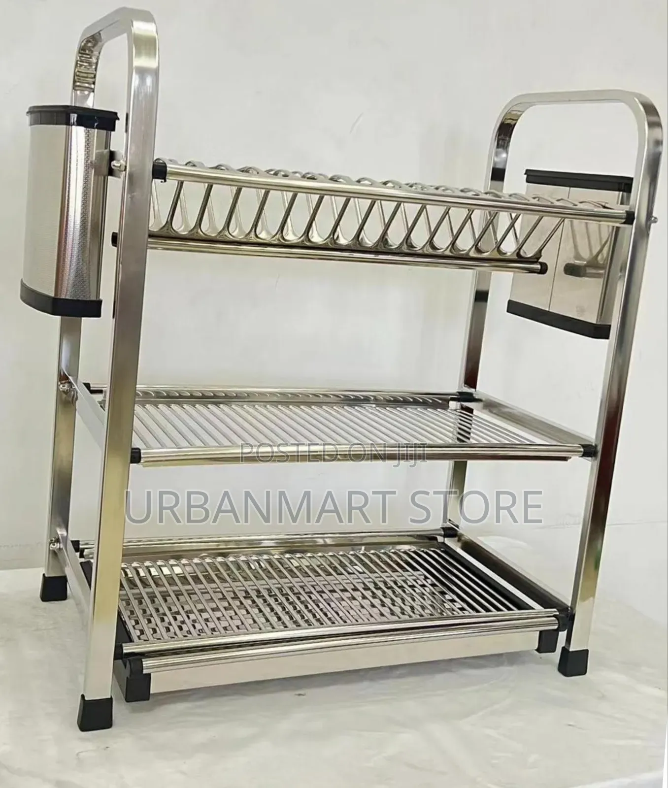 3 Tier Heavy Duty Aluminium Dish Rack Drainer