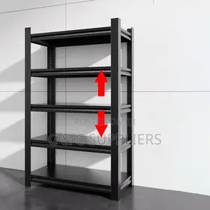 Metallic Adjustable Black Shelving Rack.