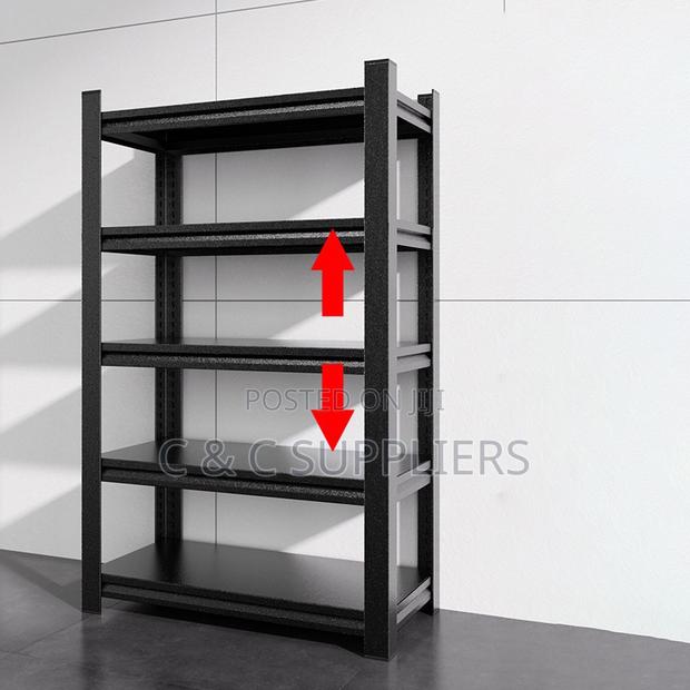 Metallic Adjustable Black Shelving Rack. - main view