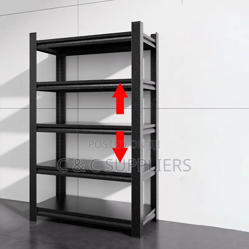 Metallic Adjustable Black Shelving Rack.