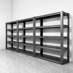 Metallic Adjustable Black Shelving Rack.