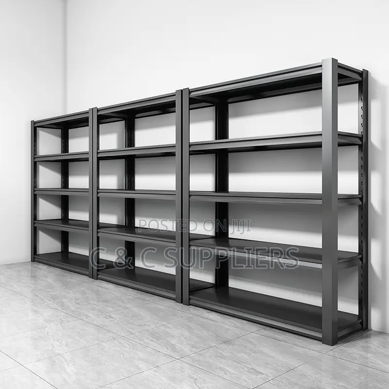 Metallic Adjustable Black Shelving Rack.