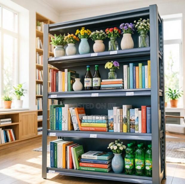 Metallic Adjustable Black Shelving Rack. - thumbnail 4