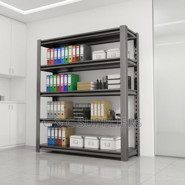 Metallic Adjustable Black Shelving Rack. - thumbnail 5