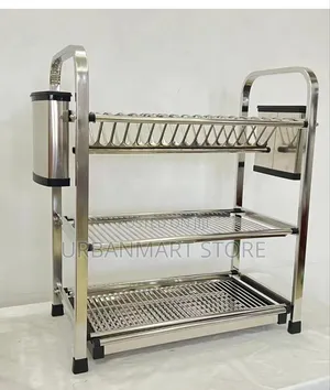 Strong 3 Tier Kitchen Dish Rack Aluminium