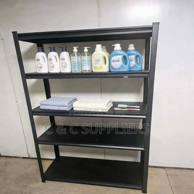 Metallic Adjustable Black Shelving Rack. - thumbnail 7