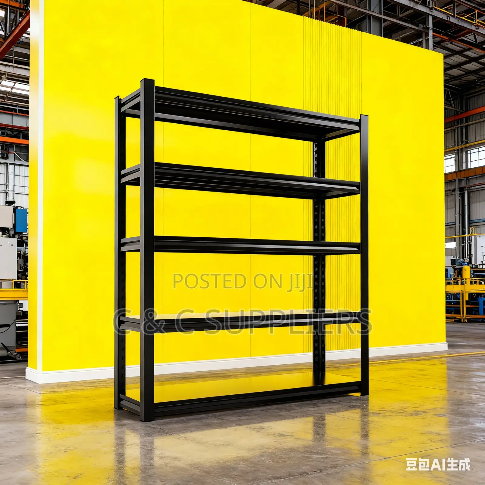 Metallic Adjustable Black Shelving Rack.
