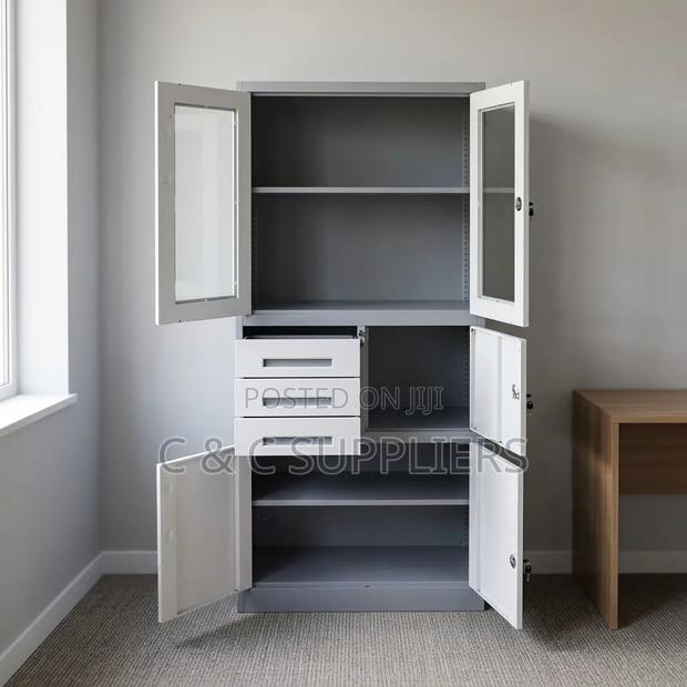 2-Door Lockable Steel Cabinet With a Safe. - thumbnail 2