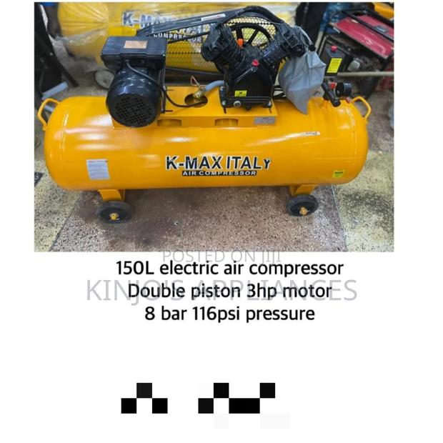 Kmax Italy 150lts Electric Air Compressor Double Piston 3hp Motor