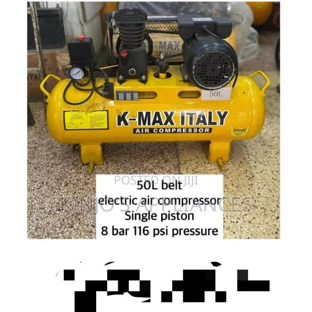 Kmax Italy 50lts Belt Electric Air Compressor Single Piston
