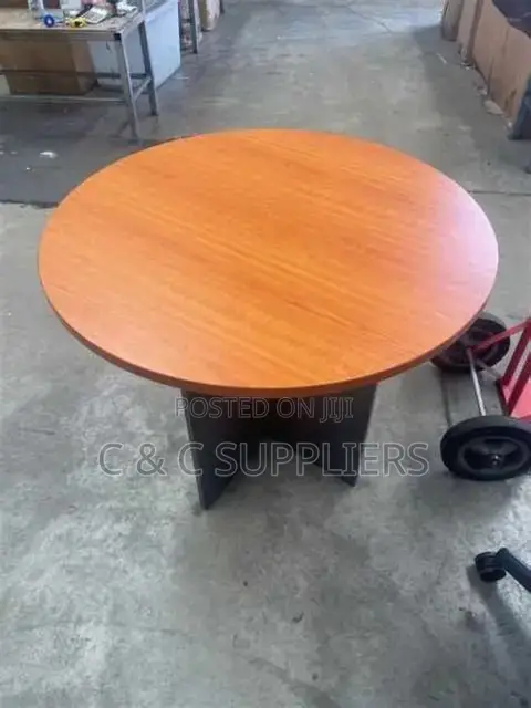 Round Brown Meeting Table.