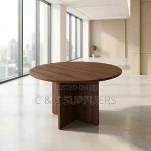 Round Brown Meeting Table.