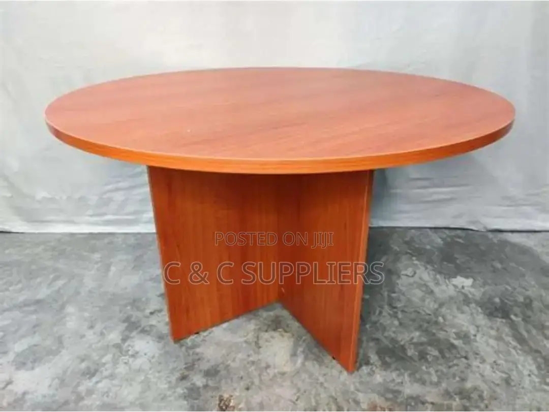 Round Brown Meeting Table.