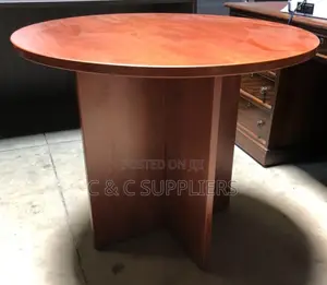 Round Brown Meeting Table.
