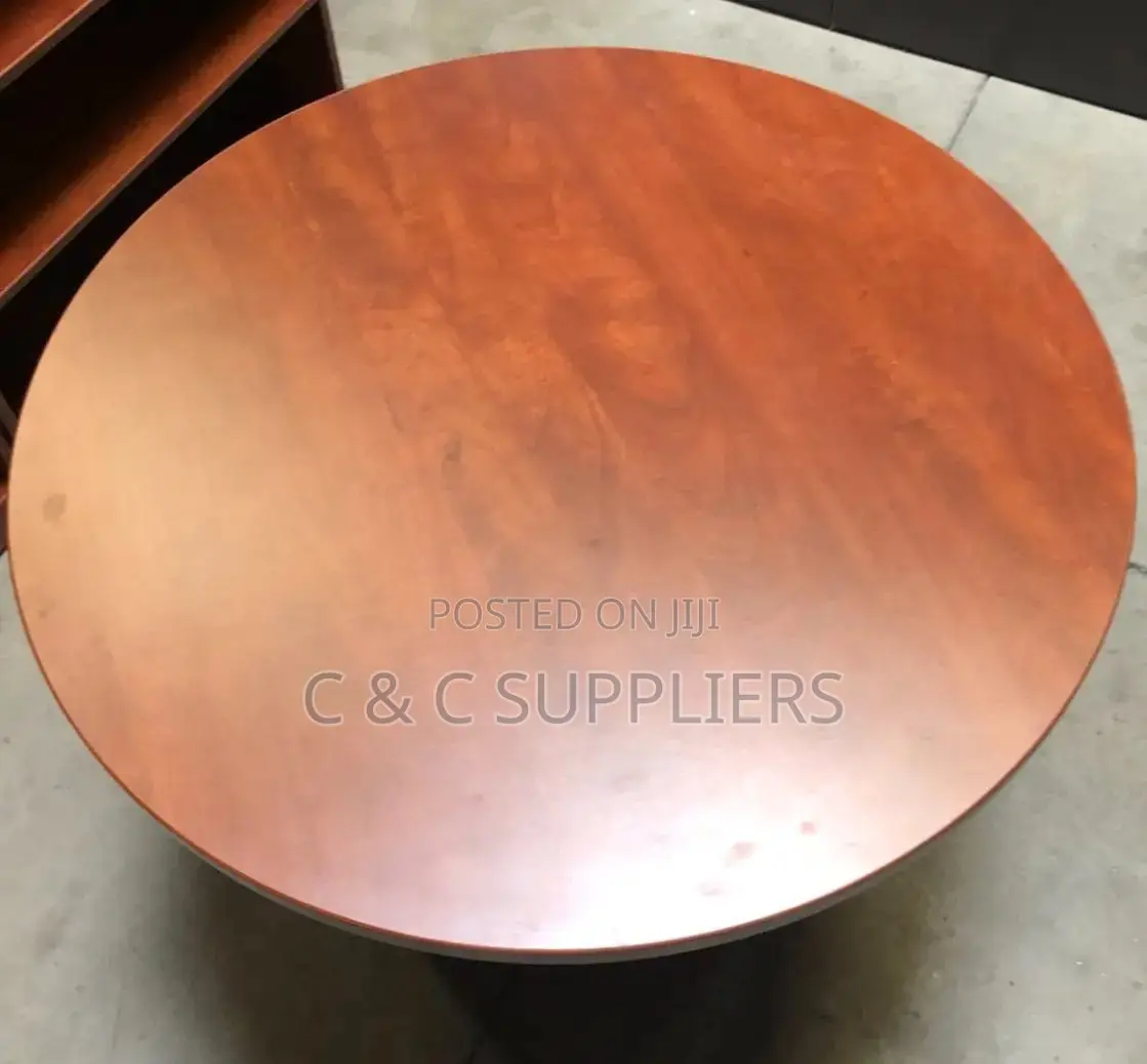 Round Brown Meeting Table.