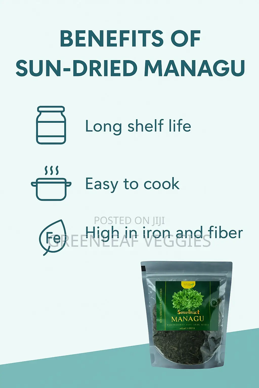 Greenleaf Veggies: Dried Managu (African Nightshade) – Ready-to-Cook