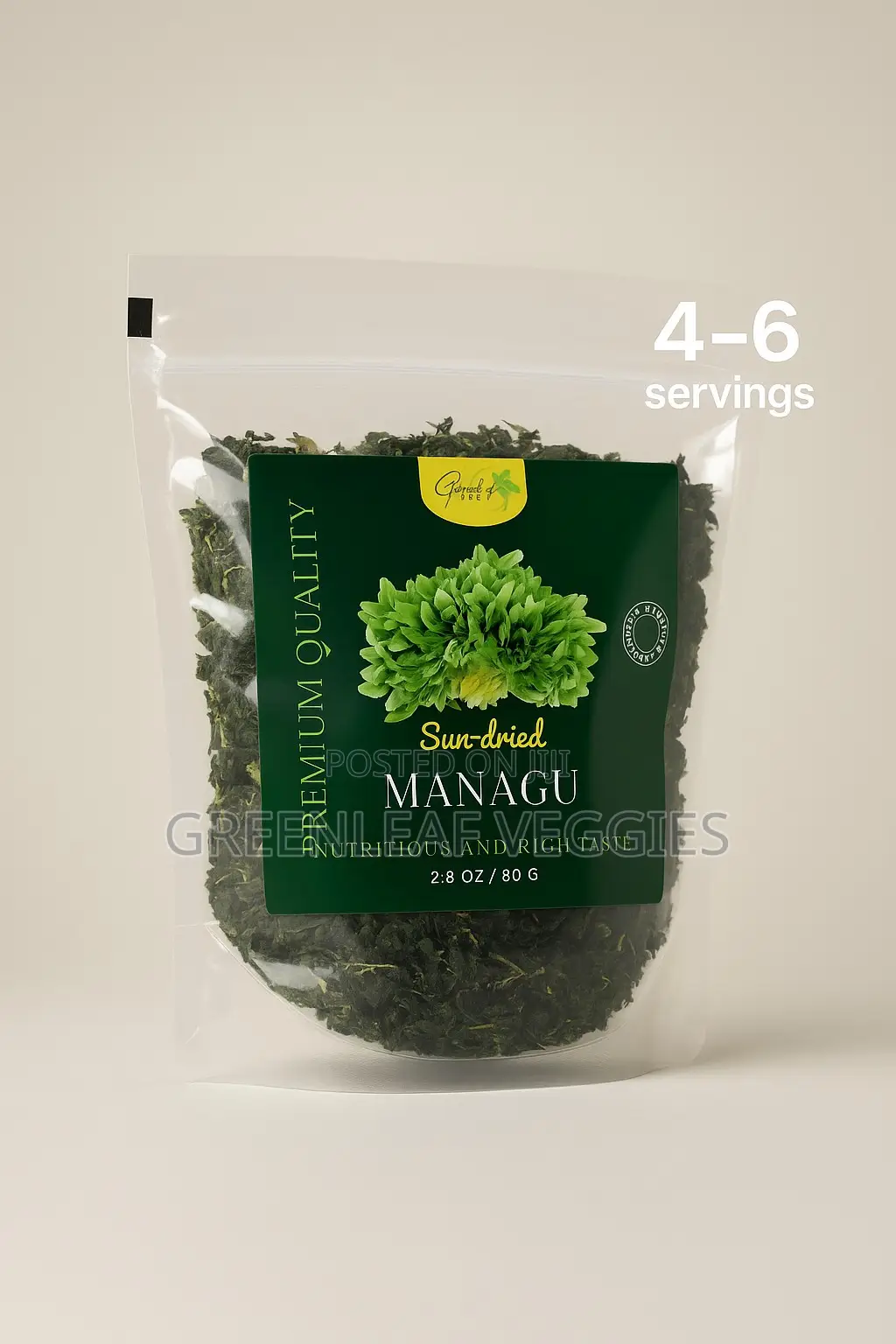 Greenleaf Veggies: Dried Managu (African Nightshade) – Ready-to-Cook