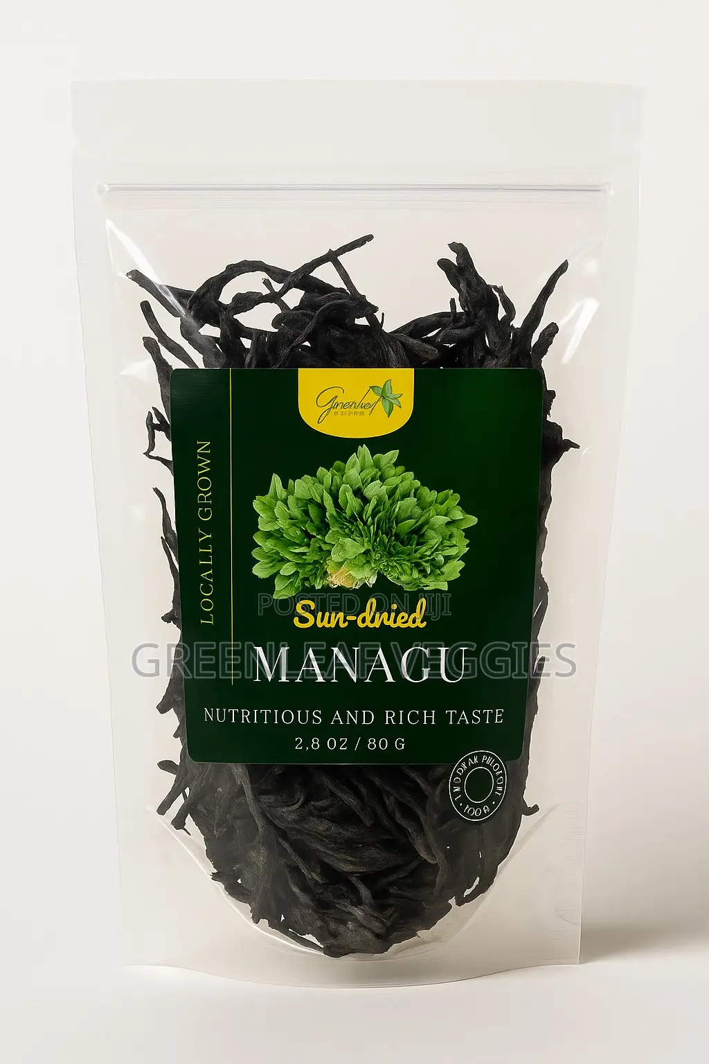 Greenleaf Veggies: Dried Managu (African Nightshade) – Ready-to-Cook