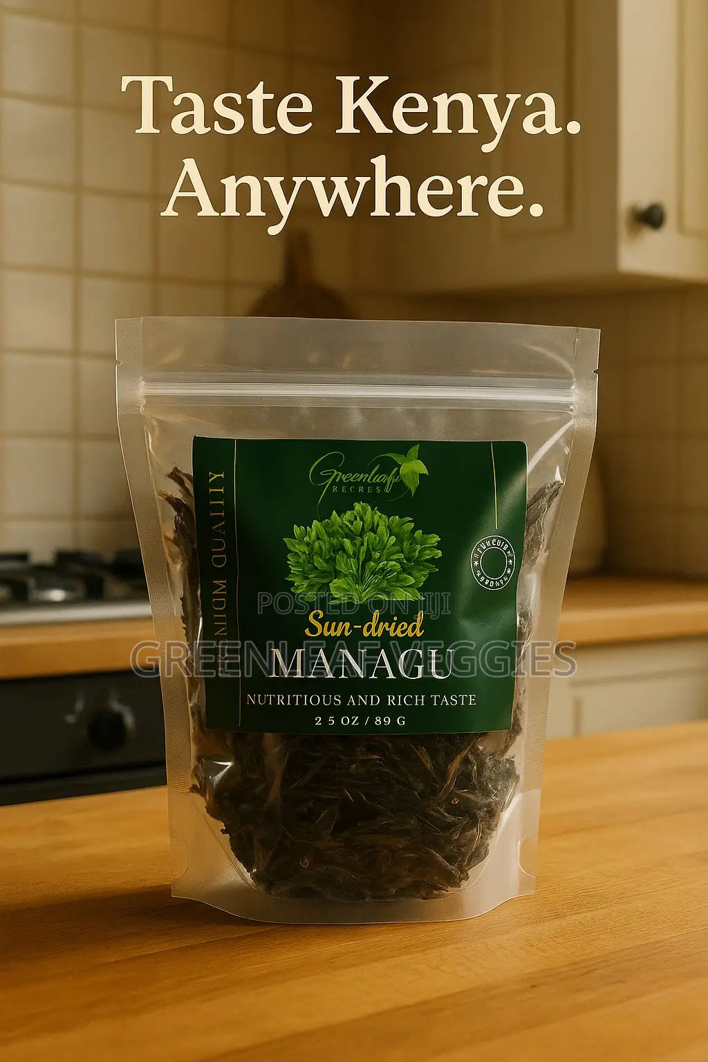 Greenleaf Veggies: Dried Managu (African Nightshade) – Ready-to-Cook
