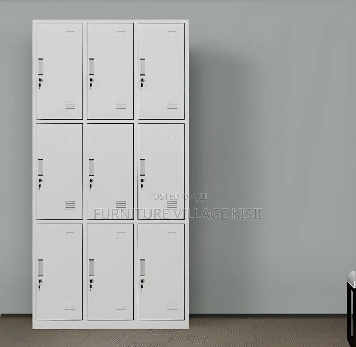 Locker; 9-Drawer Metallic Storage Cabinet