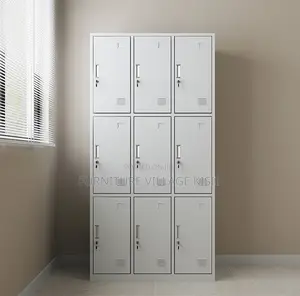 Locker; 9-Drawer Metallic Storage Cabinet