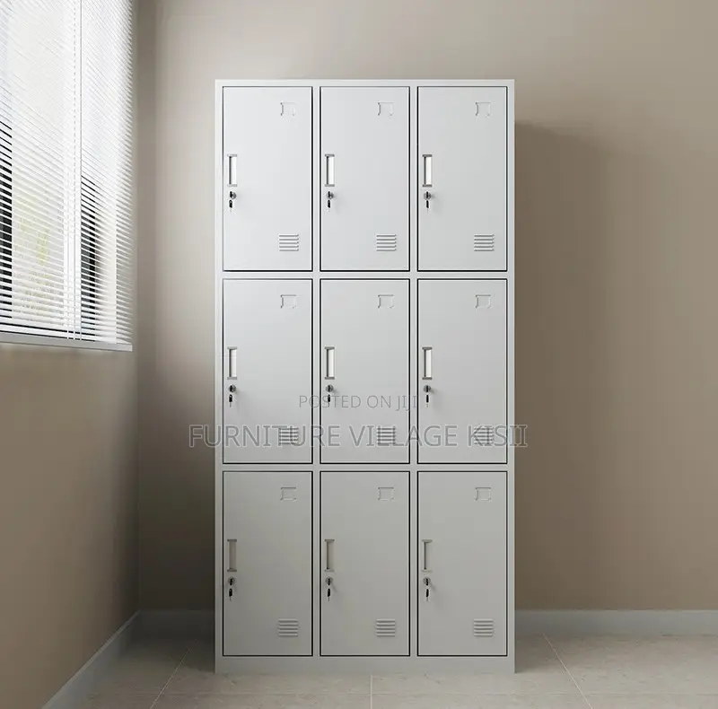 Locker; 9-Drawer Metallic Storage Cabinet