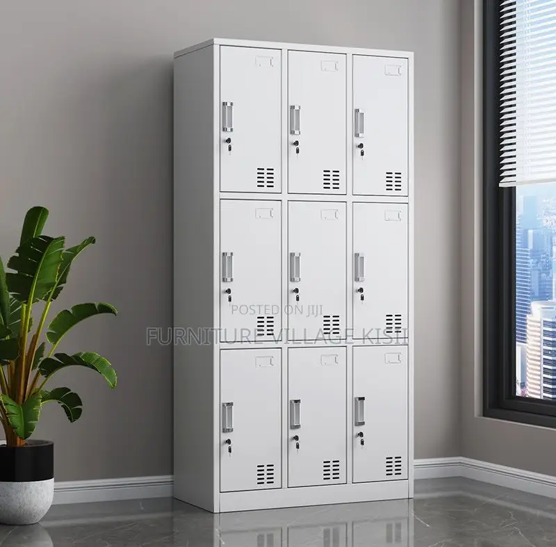 Locker; 9-Drawer Metallic Storage Cabinet