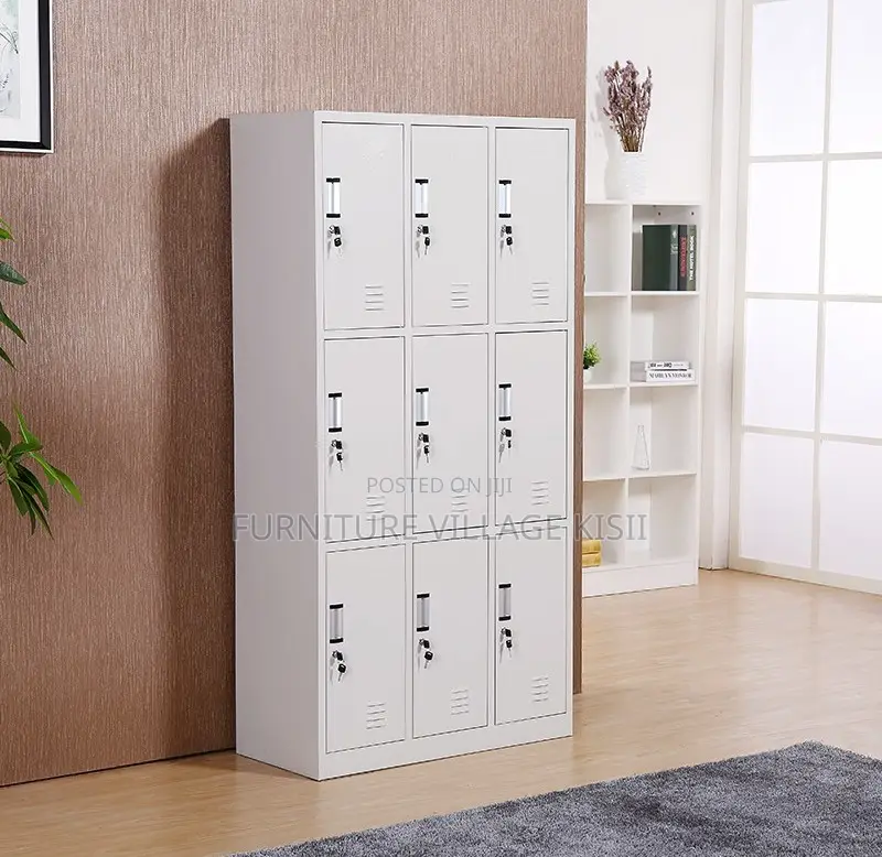 Locker; 9-Drawer Metallic Storage Cabinet