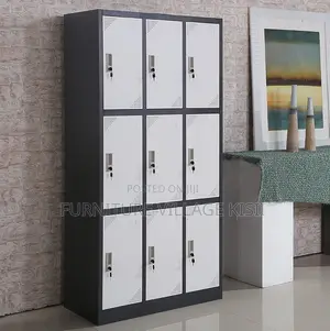 Locker; 9-Drawer Metallic Storage Cabinet