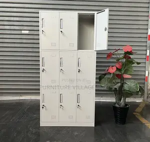 Locker; 9-Drawer Metallic Storage Cabinet