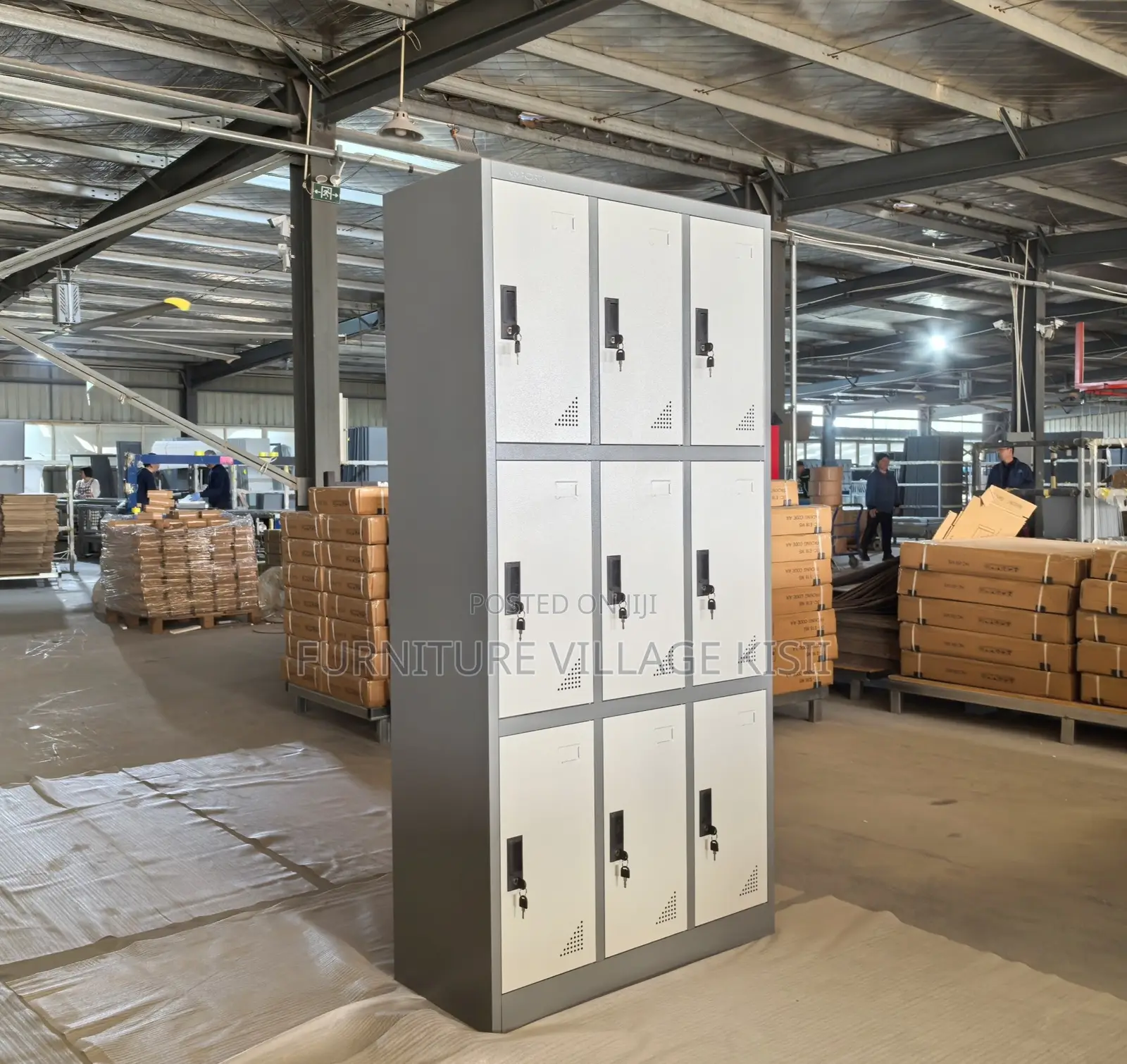 Locker; 9-Drawer Metallic Storage Cabinet