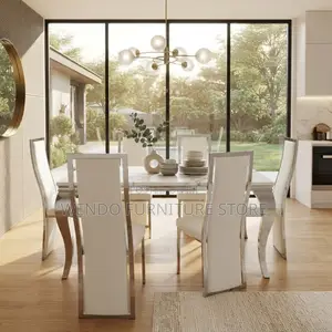 Dining Set; Six Seaters Marble Home Dining Set