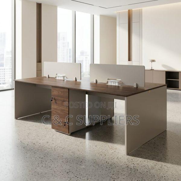 Modern 4-Seater Workstation Desk. - thumbnail 2