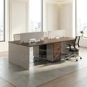 Modern 4-Seater Workstation Desk.