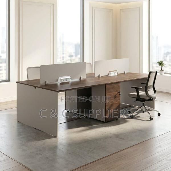 Modern 4-Seater Workstation Desk. - thumbnail 3
