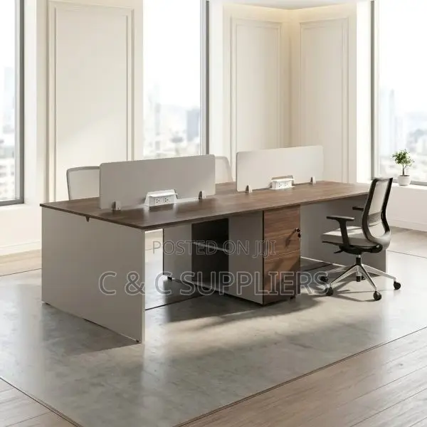 Modern 4-Seater Workstation Desk.