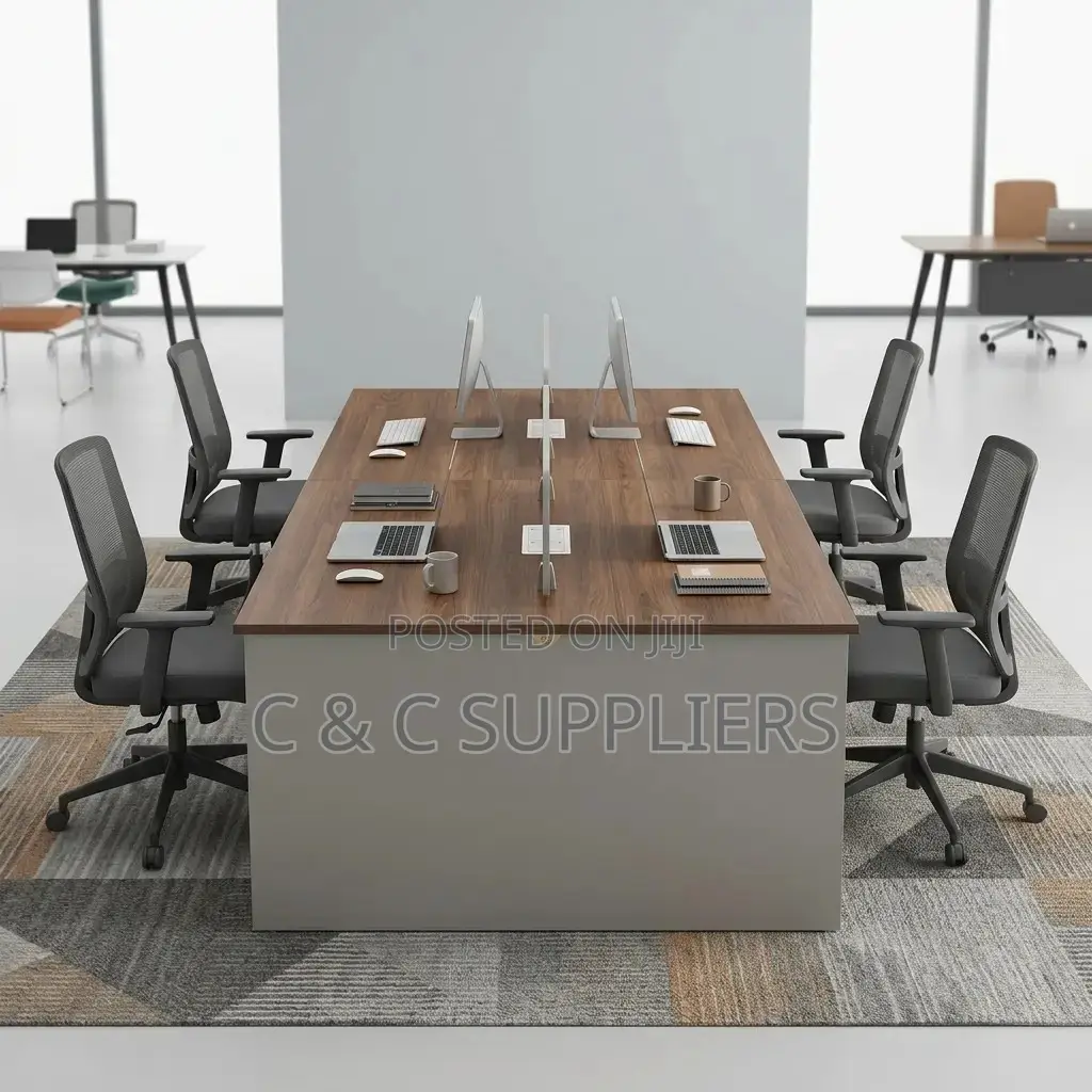 Modern 4-Seater Workstation Desk.