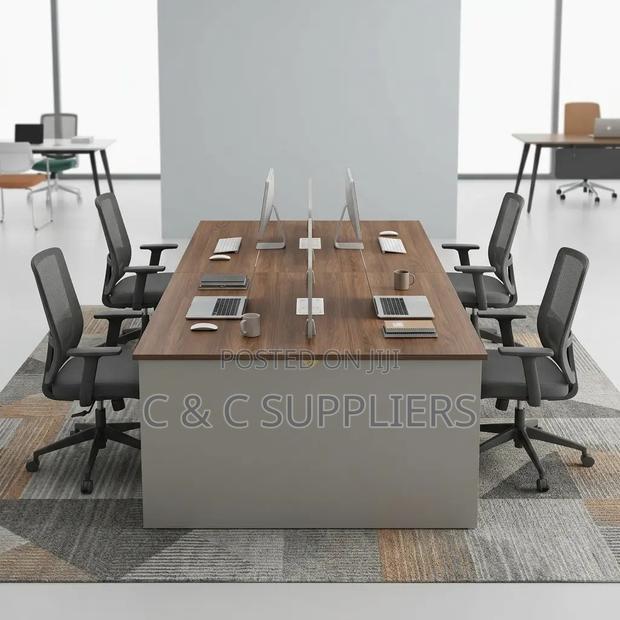 Modern 4-Seater Workstation Desk. - thumbnail 6