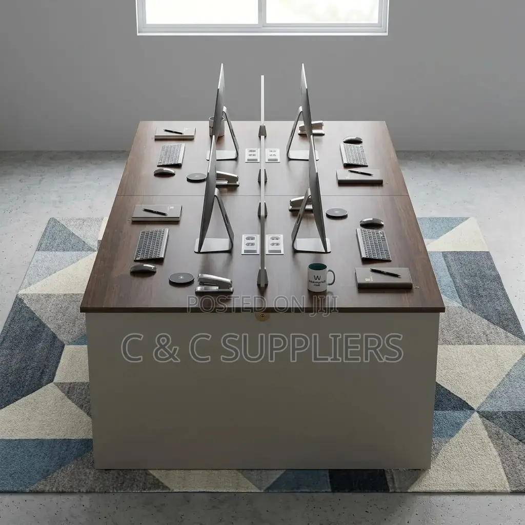 Modern 4-Seater Workstation Desk.