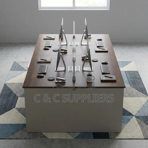 Modern 4-Seater Workstation Desk. - thumbnail 7