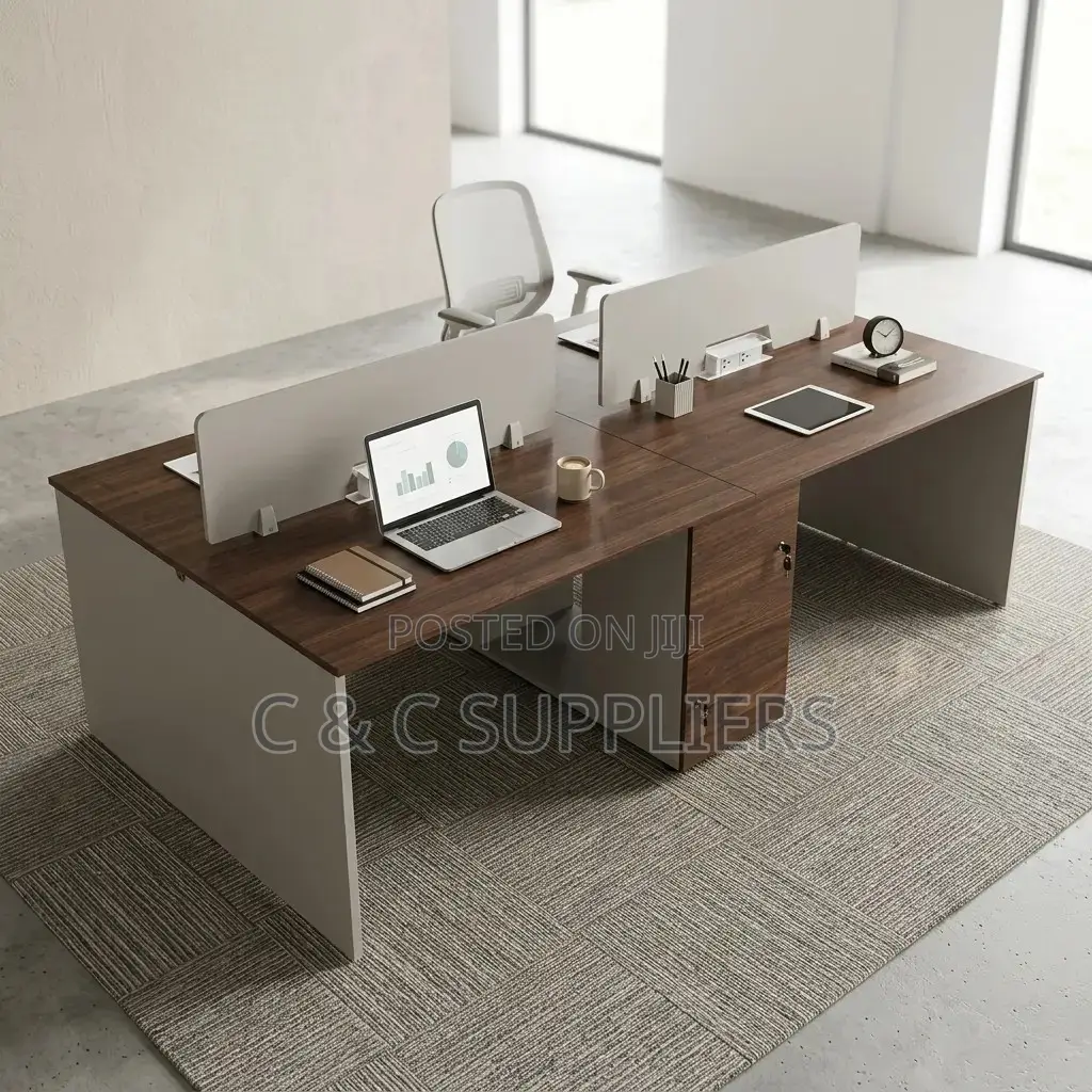 Modern 4-Seater Workstation Desk.